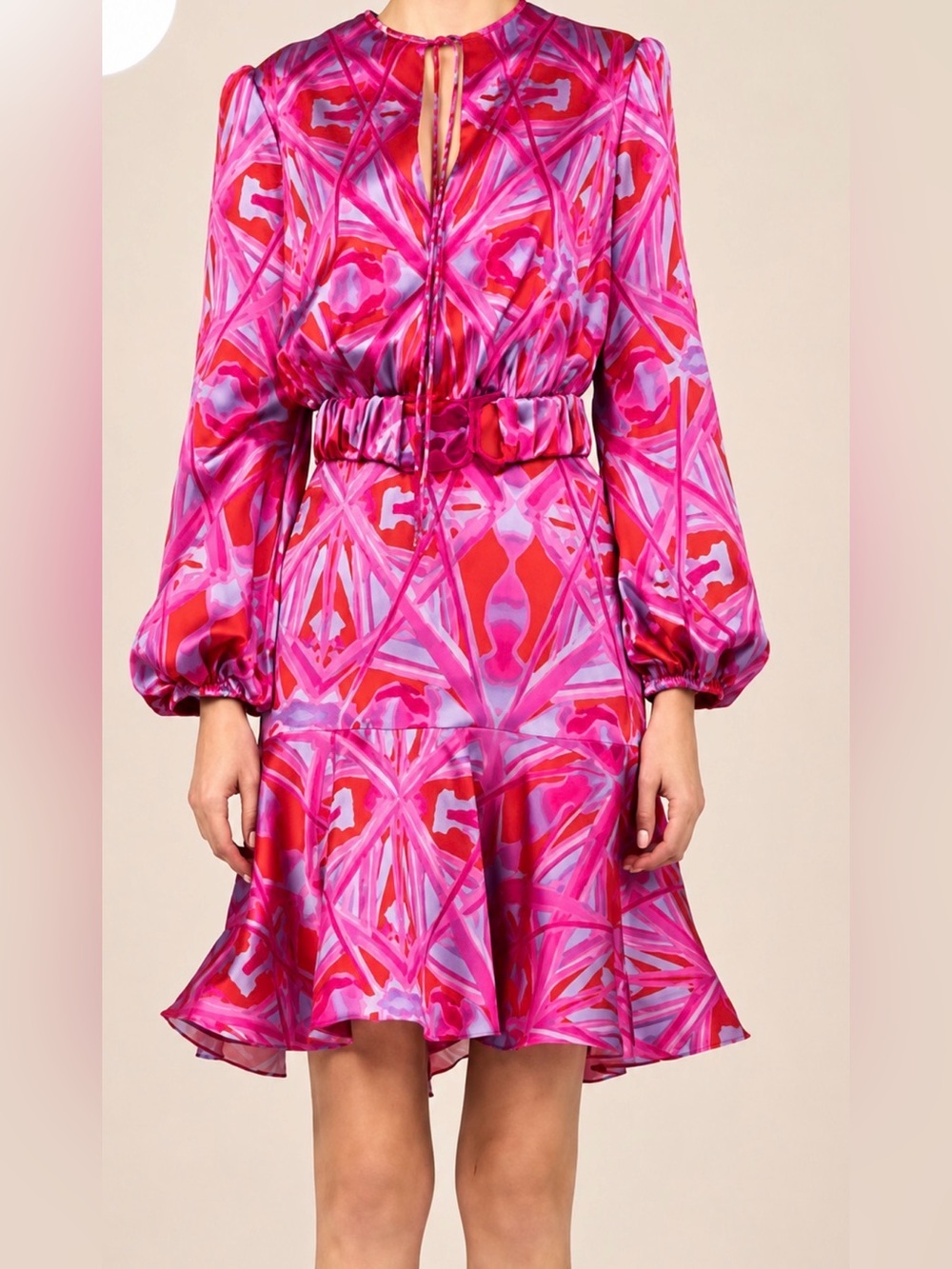 SILVIA TCHERASSI fiorenza mini dress in magenta kaleidoscope